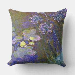Cojín De Exterior Claude Monet Nenúfares Agapanthus Arte Vintage