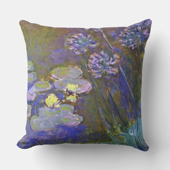 Cojín De Exterior Claude Monet Water Lilies Agapanthus (Anverso)