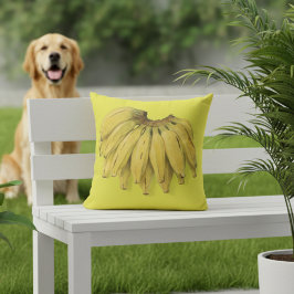 Cojín De Exterior Cojín Exterior Amarillo Bananas 16x16
