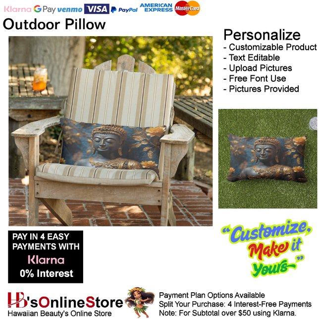 Cojín De Exterior Cojín Exterior Ultra Acogedor Buda (Buddha Ultra Cozy Outdoor Throw Pillow.)