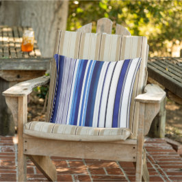 Cojín De Exterior Colección de rayas de moda de la bota azul de la m