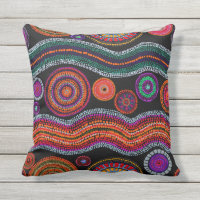 Colorido patrón tribal de arte de dot australiano 