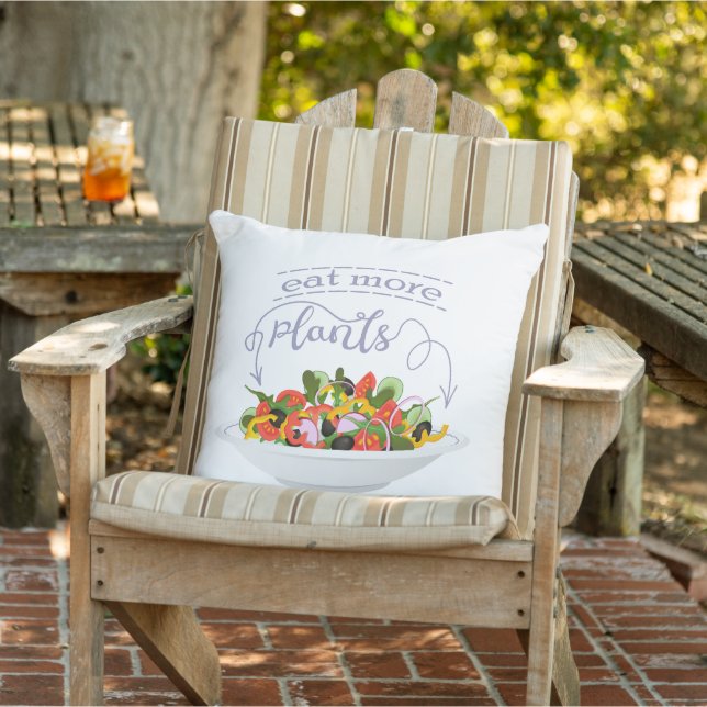 Cojín De Exterior Coma más plantas con letras de motivación de ensal (Silla)