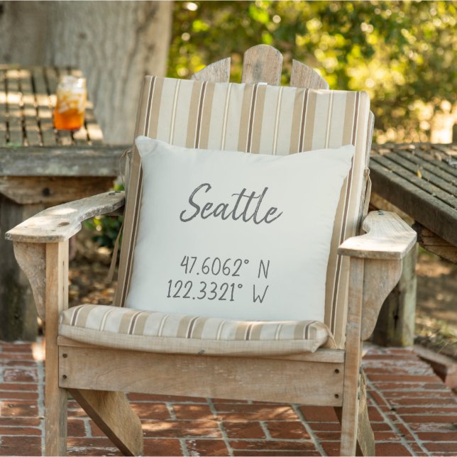 Cojín De Exterior Coordenadas GPS Seattle Longitud de la latitud (Silla)
