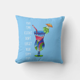 Cojín De Exterior Copa Sippy para Adultos (azul), piscina Cute