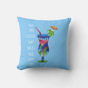 Cojín De Exterior Copa Sippy para Adultos (azul), piscina Cute