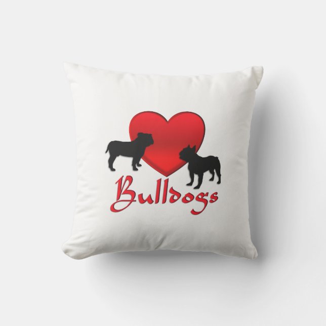 Cojín De Exterior Corazón Bulldogs (Anverso)