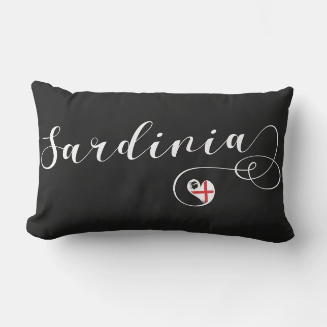 Cojín De Exterior Corazón de bandera sarda, amo Cerdeña (Anverso)
