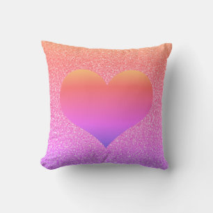 Cojín De Exterior Corazón Día de San Valentín Cumpleaños Rosa Dorado