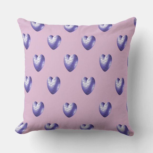 Cojín De Exterior Corazones de lavanda (Anverso)