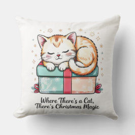 Cojín De Exterior Cozy Sleeping Kitten - Winter Home Decor