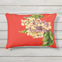 Cojín De Exterior Crimson y Geranium Bouquet Accent Pillow