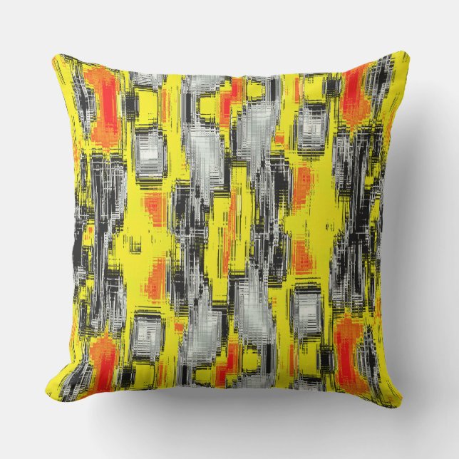 Cojín De Exterior Cuadrados abstractos formados a partir de rasguños (Anverso)