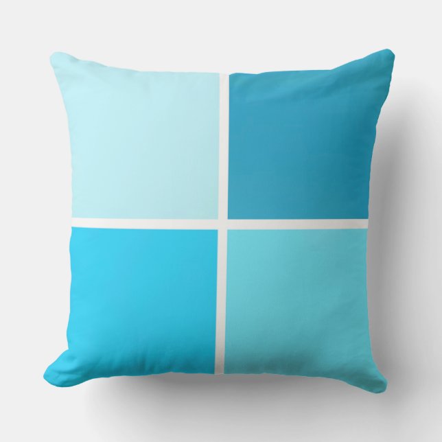 Cojín De Exterior Cuadrados de burbujas azules (Anverso)