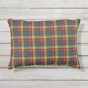Cojín De Exterior Cuadro Clan Buchanan Verde Rojo Amarillo Tartán
