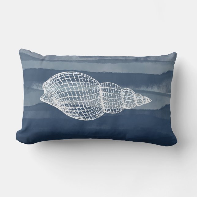 Cojín De Exterior Cubierta costera Navy Blue White Outdoor (Anverso)