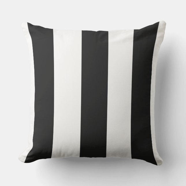 Cojín De Exterior Cubierta interior blanca y negra a rayas (Anverso)