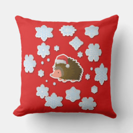 Cojín De Exterior Cuidados Navidades Hedgehog Santa Hat Icy Snowflak
