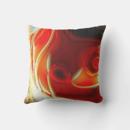 Cojín De Exterior Curvas circulares de vidrio transparente en rojo