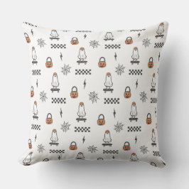 Cojín De Exterior Cute Halloween Ghost Pattern Throw Pillow