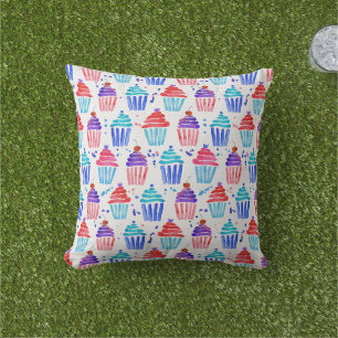 Cojín De Exterior Cute pastel patriótico rojo blanco y azul magdalen