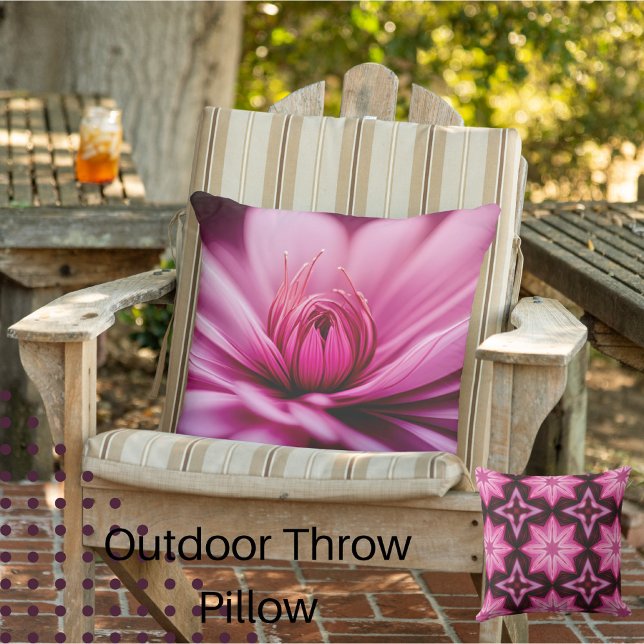 Cojín De Exterior Dahlia rosa brillante, floral, (Subido por el creador)