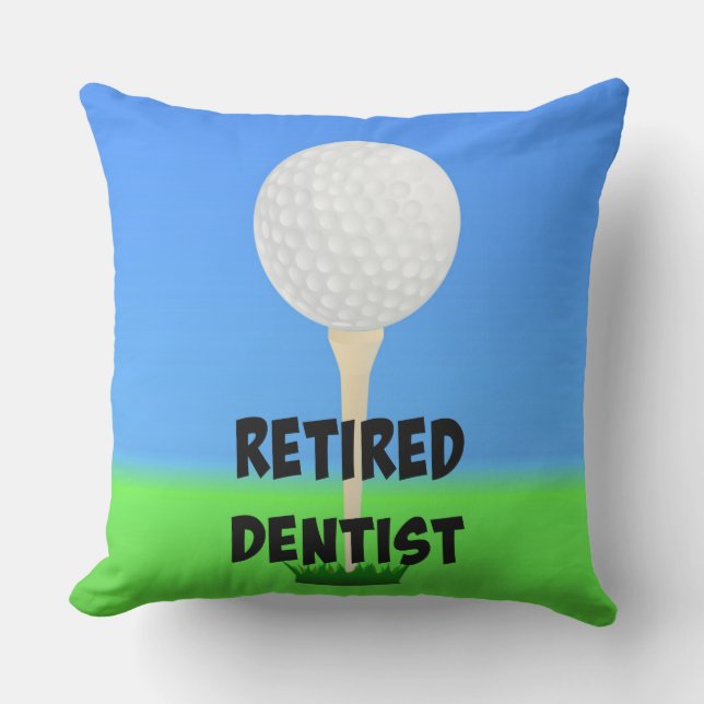 Cojín De Exterior Dentista retirado - Diseño de golf (Anverso)