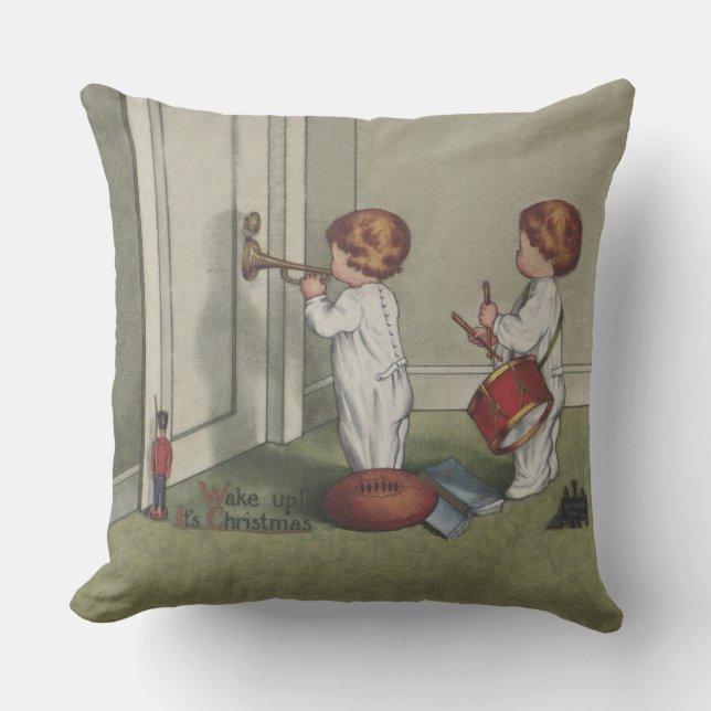 Cojín De Exterior Despierta a sus Navidades ilustracion infantil lin (Anverso)