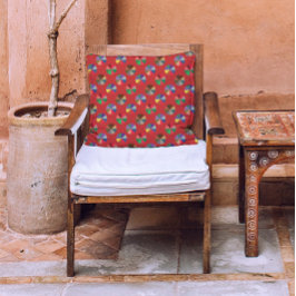 Cojín De Exterior Diamantes del arcoiris con puntos de polka - arte 