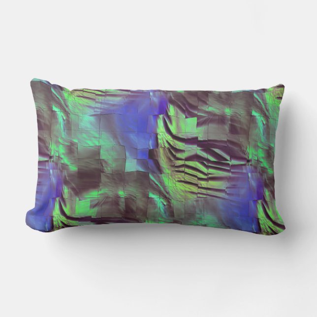 Cojín De Exterior Dibujo de mosaico muy rústico de tonos verdes a az (Anverso)