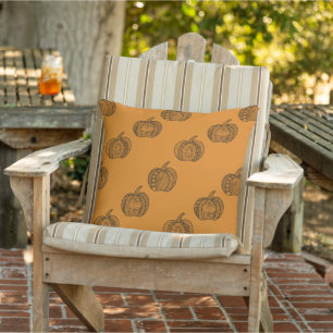 Cojín De Exterior Dibujos de Halloween boho mandala calabazas Otoño