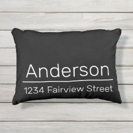 Cojín De Exterior Dirección de la calle del nombre del hogar: blanco