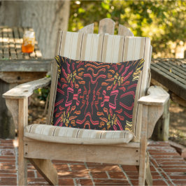 Cojín De Exterior Diseño Artístico de Cinta de Tonos de Naranja Rojo