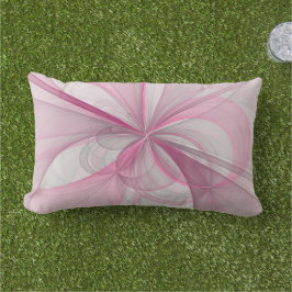 Cojín De Exterior Diseño de fractal gris rosa claro abstracto modern