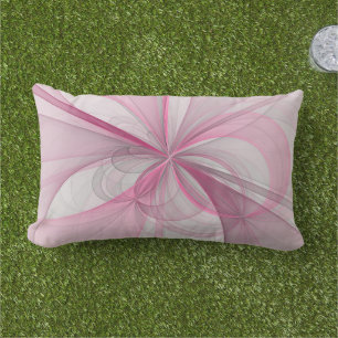 Cojín De Exterior Diseño de fractal gris rosa claro abstracto modern