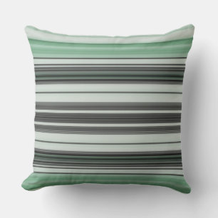 Cojín De Exterior Diseño de franja gris verde claro