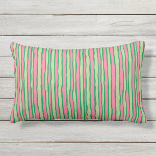 Cojín De Exterior Diviértete Sandía Rosa Verde Rayas Verticales Exte