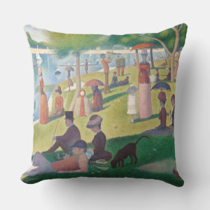 Cojín De Exterior Domingo en la pintura de La Grande Jatte Seurat