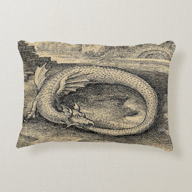 Cojín De Exterior Dragón medieval de Ouroboros (Reverso)