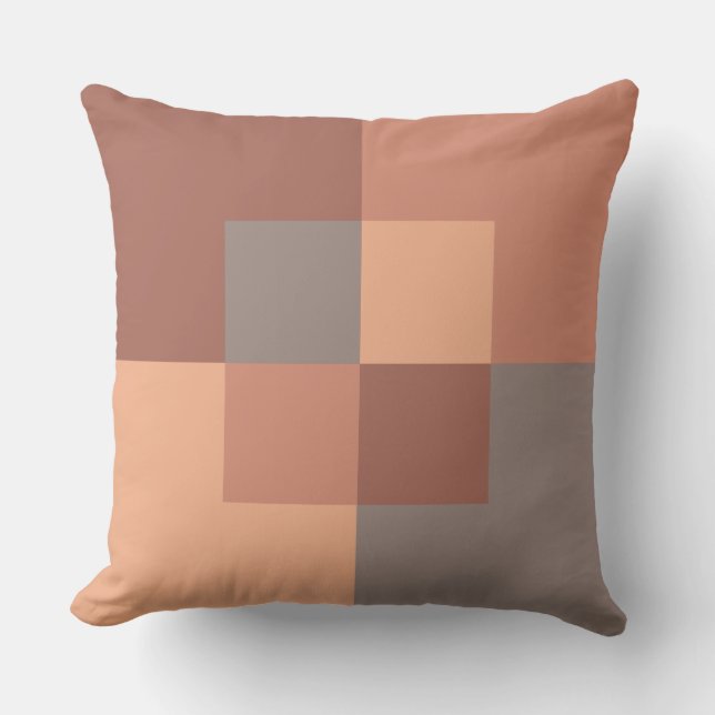 Cojín De Exterior Earthy Geometric Sienna Terracotta Warm Brown (Anverso)