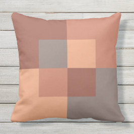Cojín De Exterior Earthy Geometric Sienna Terracotta Warm Brown