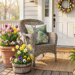 Cojín De Exterior Easter Holiday Rabbit Nature 