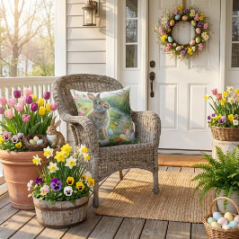 Cojín De Exterior Easter Holiday Rabbit Nature 