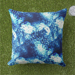 Cojín De Exterior El azul brillante manchado parece vidrio esmerilad