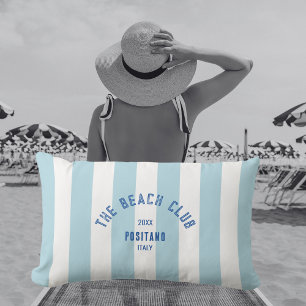 Cojín De Exterior El Beach Club Escudo Blue Cabana Stripe