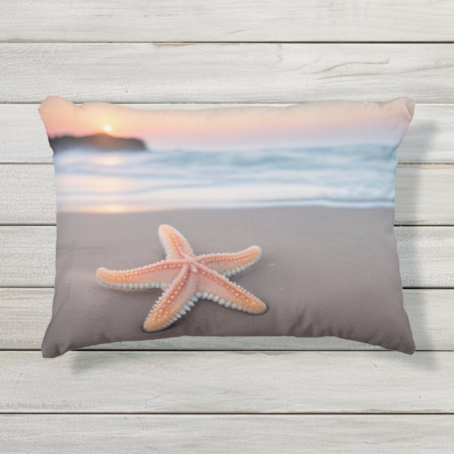 Cojín De Exterior El pez estrella en la playa (Anverso)