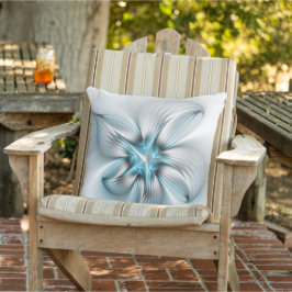 Cojín De Exterior Elegancia floral arte contemporáneo abstracto azul