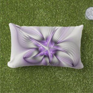 Cojín De Exterior Elegancia floral moderna arte abstracto violeta fr