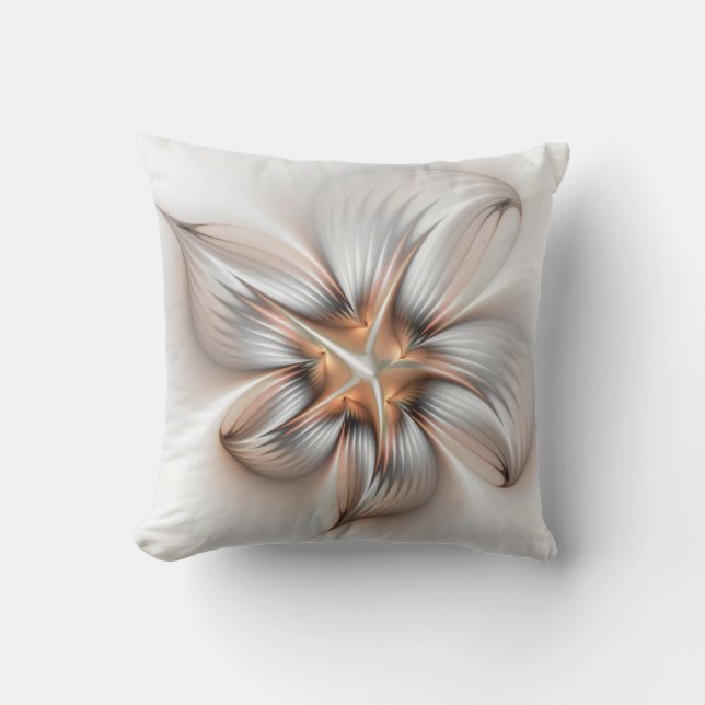 Cojín De Exterior Elegancia floral modernidad Resumen arte fractal (Anverso)