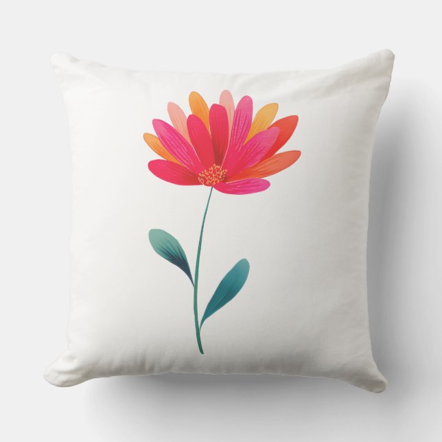 Cojín De Exterior Elegant Blue Floral Botanical Throw Pillow (Anverso)